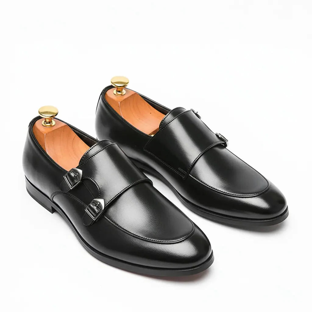 Zapatos Monk Strap para hombre – Zapatos de vestir formales de piel con hebilla