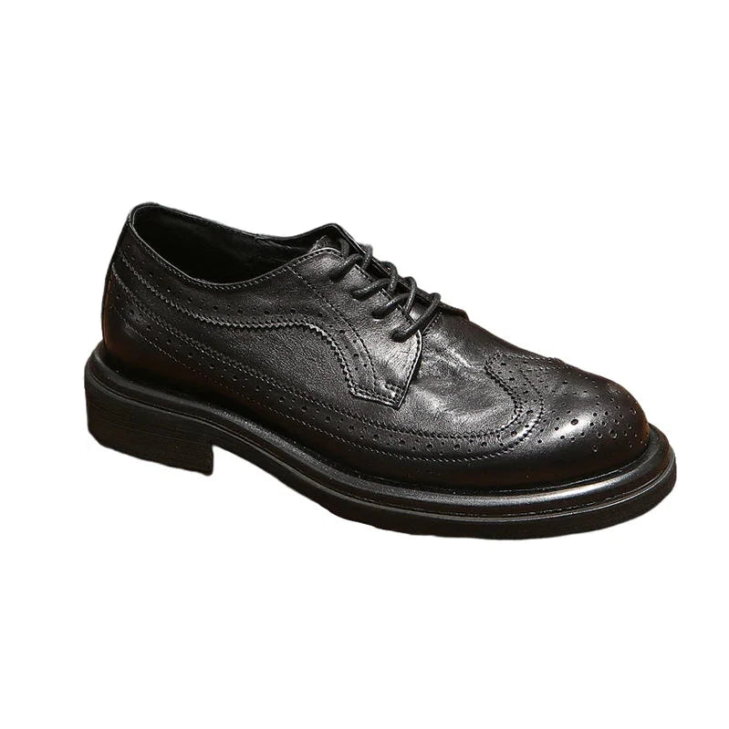 Zapatos Oxford casuales para hombre, punta redonda, tacón plano