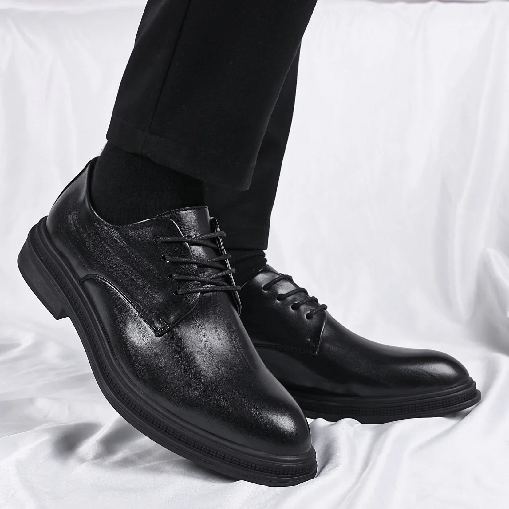 Genuine Leather Casual Shoes Height Increasing