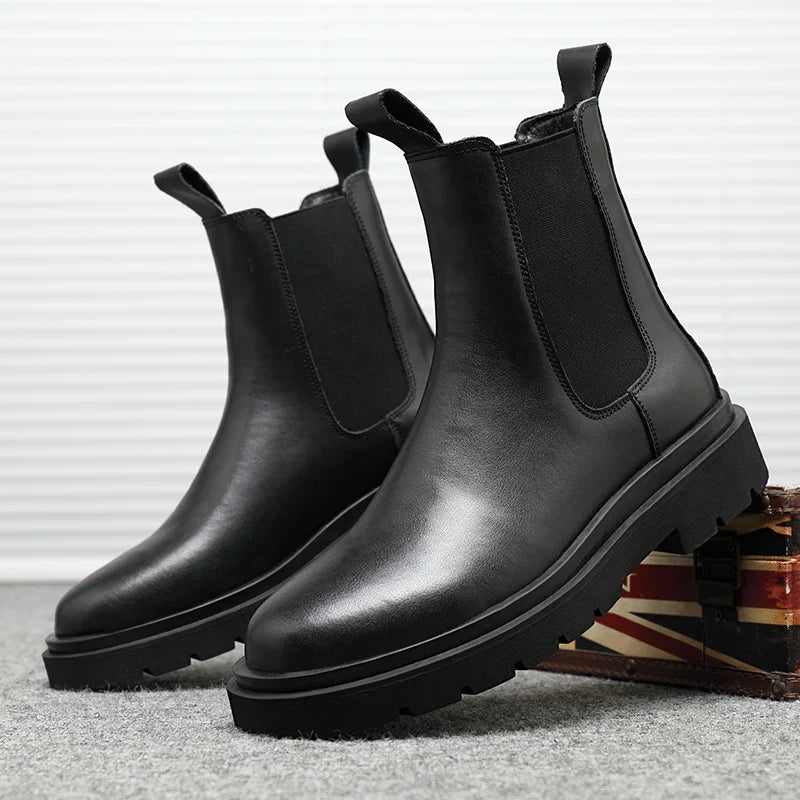 Men's Chelsea Ankle Boots Split Leather