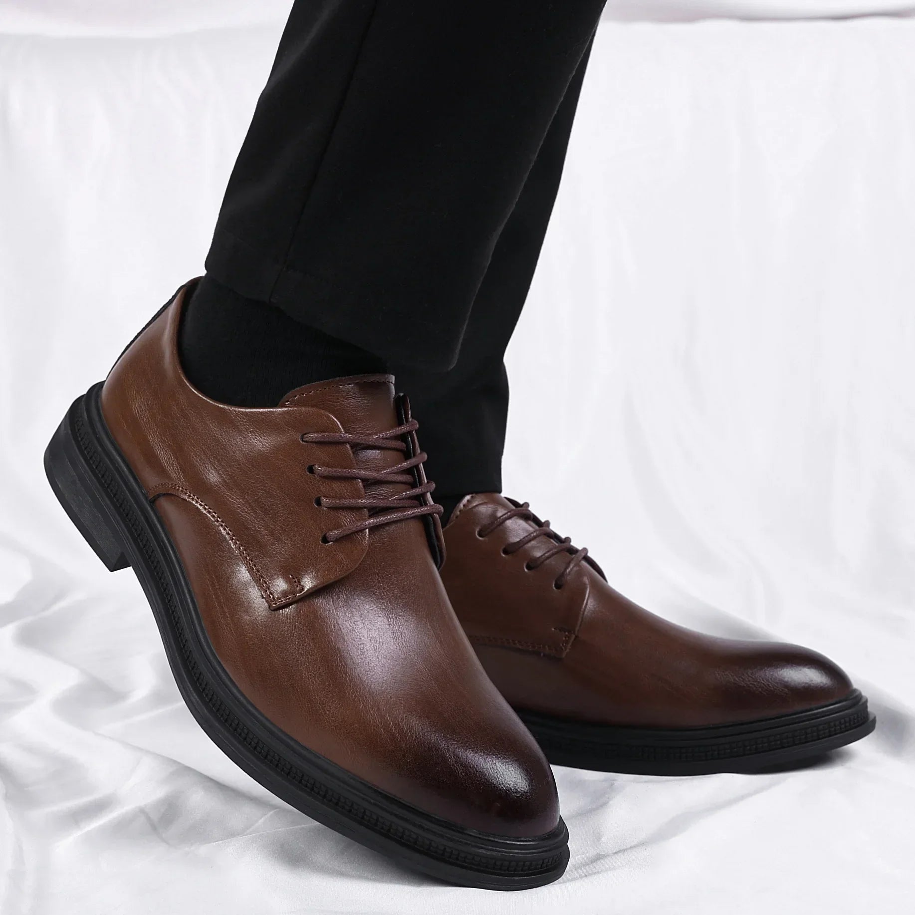 Genuine Leather Casual Shoes Height Increasing