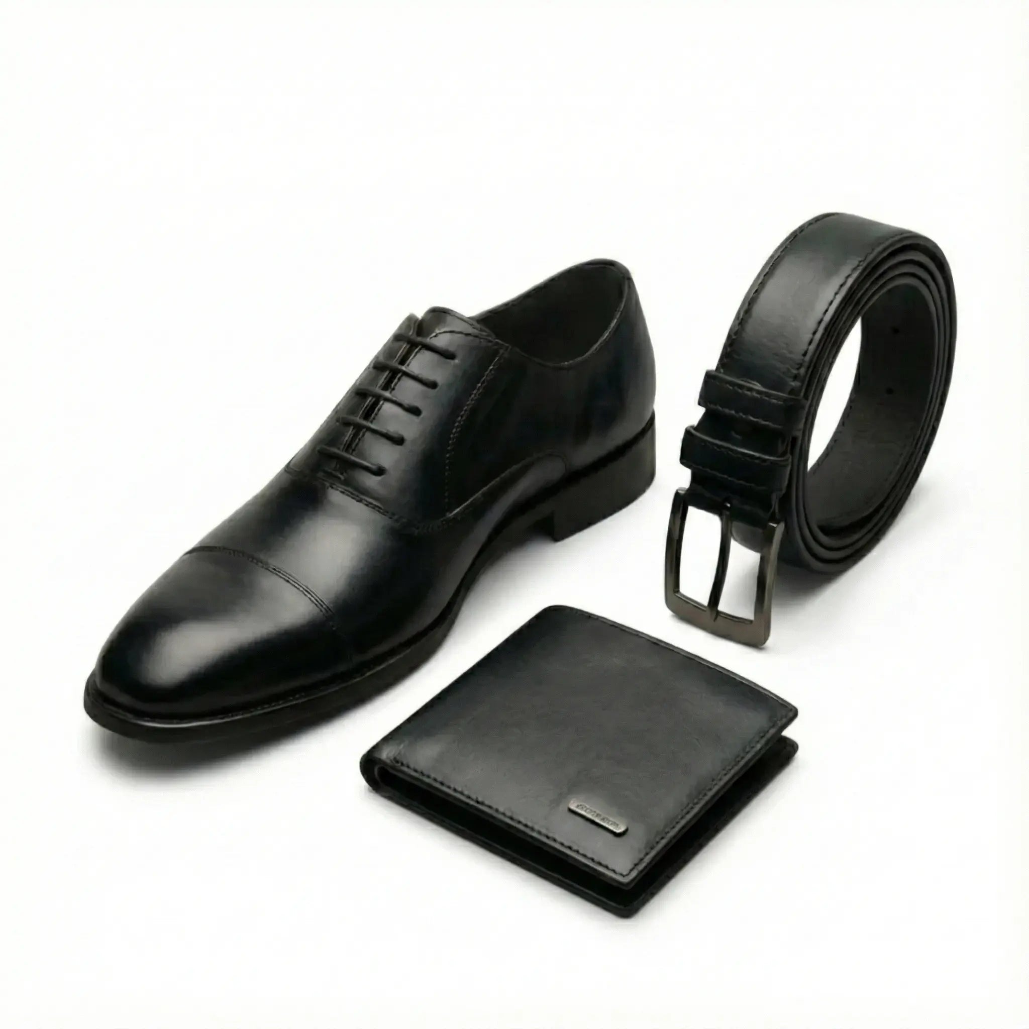 Men’s Oxford Shoes – Premium Leather Elegance with Complimentary Belt & Wallet