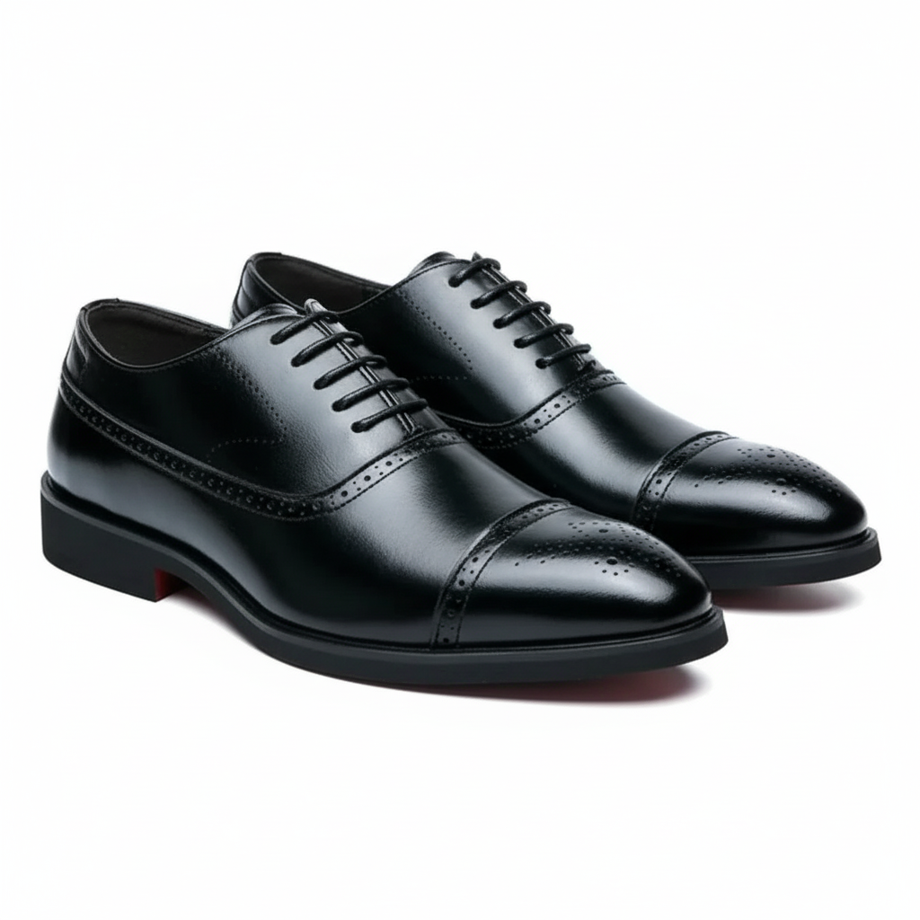 Zapatos Oxford de hombre estilo retro con cordones y diseño tallado