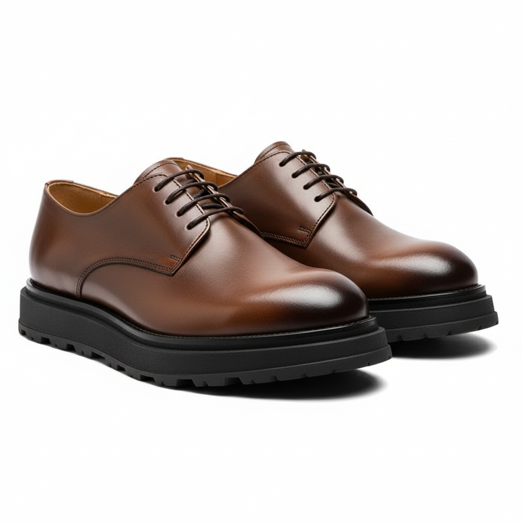 Genuine Leather Dress Shoes Thick Sole