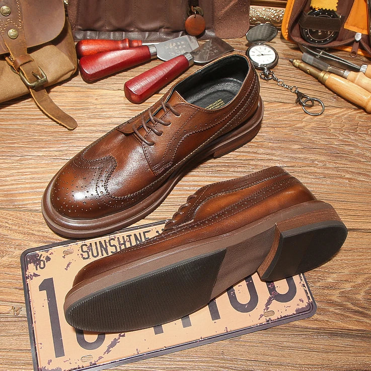 Men's Casual Oxfords Round Toe Flat Heel