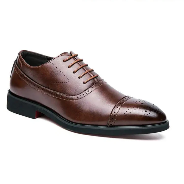Zapatos Oxford de hombre estilo retro con cordones y diseño tallado